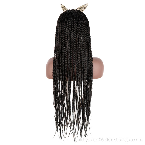 Rebecca fashion brand 34 inches wholesale Braided Wigs Long Twist Braids style synthetic hair headband wig for black women